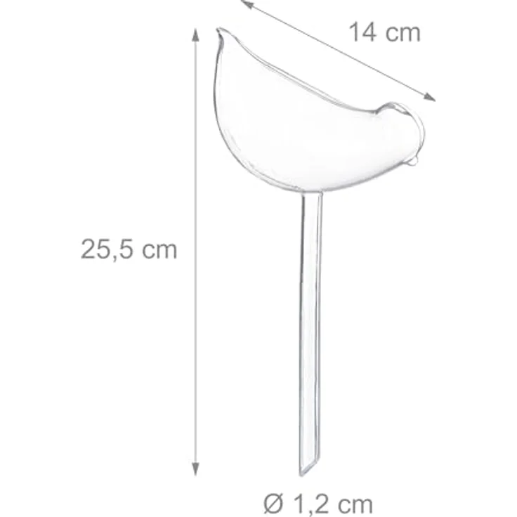 relaxdays Bewässerungskugel Vogel transparent, 12er Set mit dosierter Wasserabgabe für Topfpflanzen – Bild 4