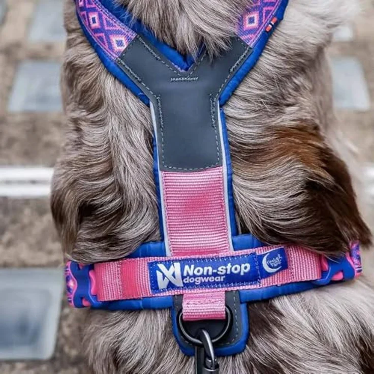 Non-stop dogwear Line Harness 5.0 Rachel Pohl Edition, multifunktionales Hundegeschirr mit Anti-Zug-Kontrolle, gepolstert, purple/pink – Bild 6