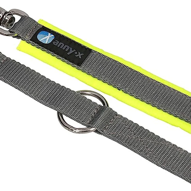 anny-x teilgepolsterte Führleine Classic Bolt Protect leuchtgelb grau 3m – Bild 2
