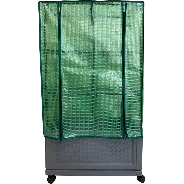 HTI-Living Hochbeet Nessa 60x30 cm mit Rankgitter und Folienabdeckung, robustem Kunststoff, Rollen, für Balkon und Terrasse geeignet