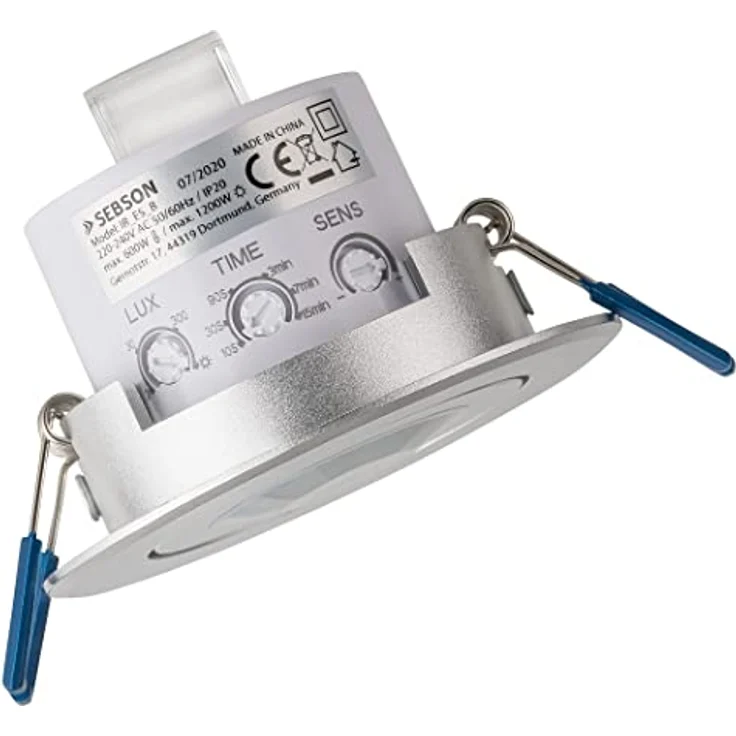 SEBSON® Bewegungsmelder Innen, Unterputz Decken Montage, programmierbar, Infrarot Sensor, Reichweite 3-8m / 360°, Einbau Bewegungssensor LED geeignet, schwenkbar, 3-Draht – Bild 4