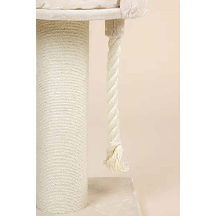 RHRQUALITY Kratzbaum Grosse Katzen stabil XXL Chartreux katzenkratzbaum für Maine Coon große katzenbaum schwere Katze kletterbaum kratzmöbel Dicker stamm (Beige) – Bild 4