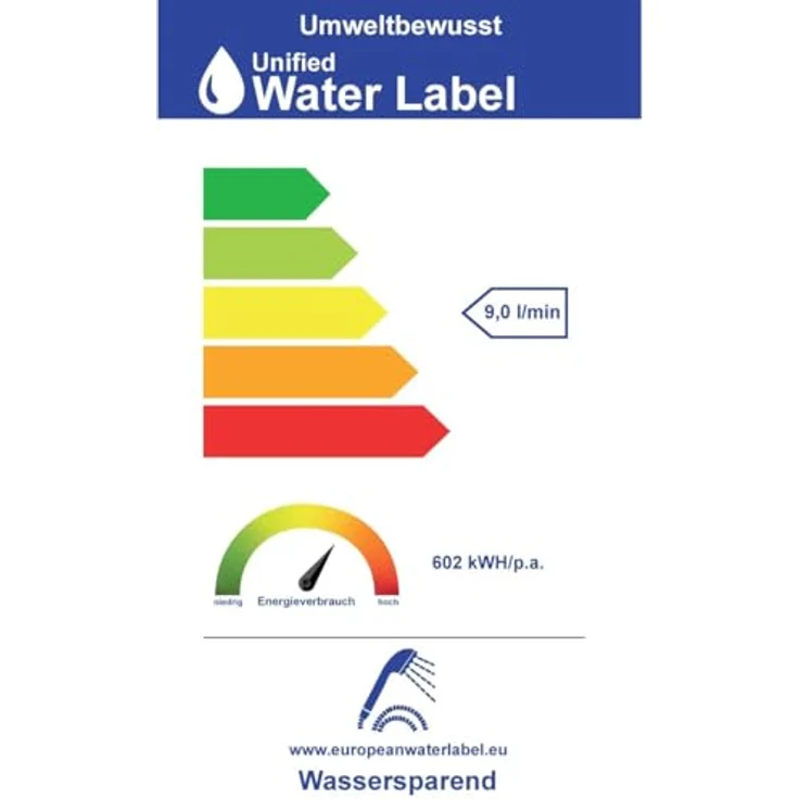 Primaster Handbrause 3 Strahlarten Water Spring, chrom wassersparend – Bild 3