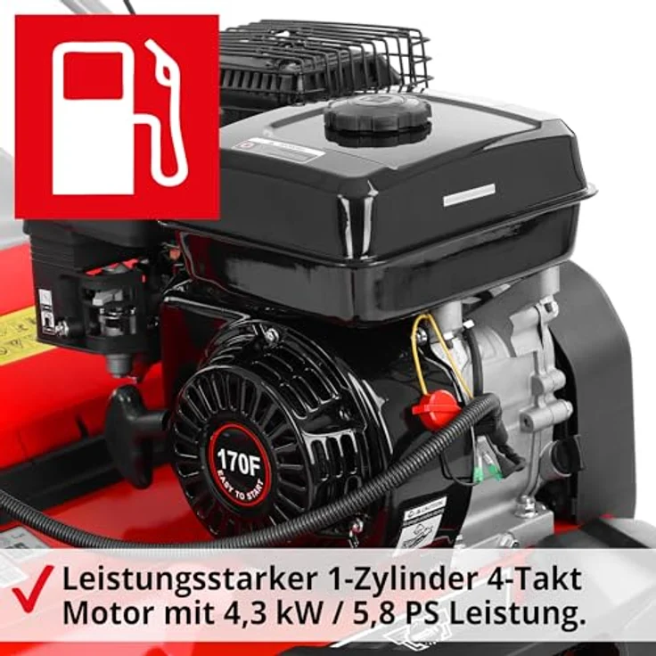 Hecht Benzin-Vertikutierer 5645, 2in1 Rasenlüfter mit 40 cm Arbeitsbreite, 5,8 PS, 15 Messer und 26 Federkrallen – Bild 4