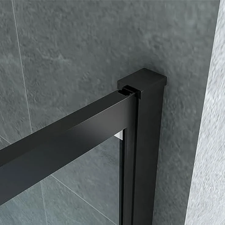 Aloni Duschwand Teko schwarz matt Streifen 100x200 8mm – Bild 3