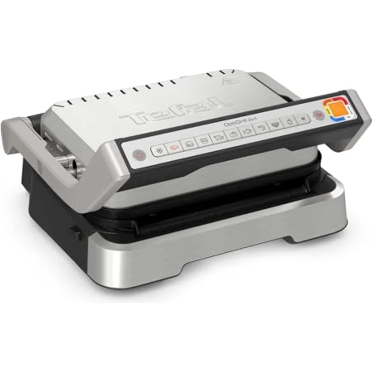 Tefal GC772D OptiGrill 2in1 intelligenter Kontaktgrill | 2in1 Grillen und BBQ | 9 automatische Programme | misst die Dicke des Garguts | inkl. Rezepte-App | Edelstahl/Schwarz – Bild 1
