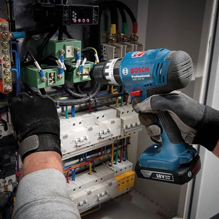 Bosch Professional GSB 18V-25, Akku-Schlagbohrschauber mit 18V Motor, L-BOXX, vielseitig einsetzbar für Holz, Mauerwerk und Metall – Bild 3