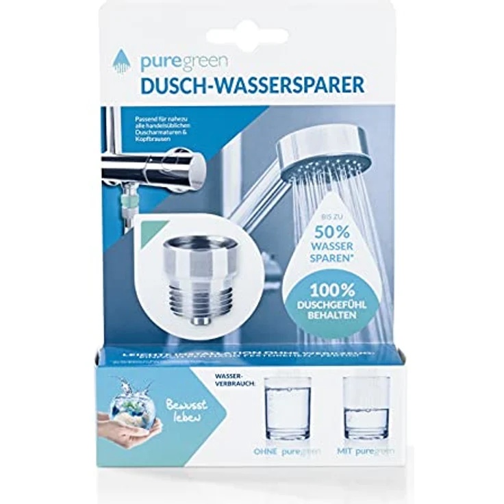 puregreen Dusch-Wassersparer, Energieeffiziente Duscharmatur mit Venturi Effekt zur Wasserersparnis bis zu 50% – Bild 8