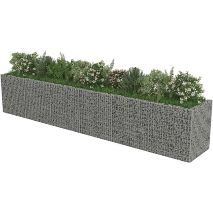 vidaXL Gabionen-Hochbeet Verzinkter Stahl 540×90×100 cm – Bild 8