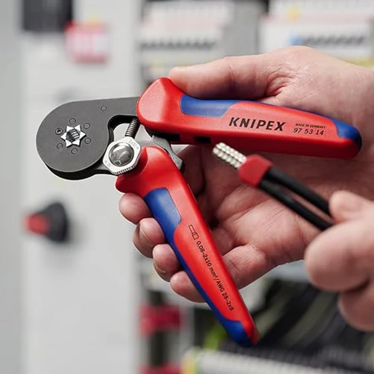 KNIPEX 97 53 14 Selbsteinstellende Crimpzange für Aderendhülsen mit Seiteneinführung mit Mehrkomponenten-Hüllen brüniert 180 mm – Bild 3