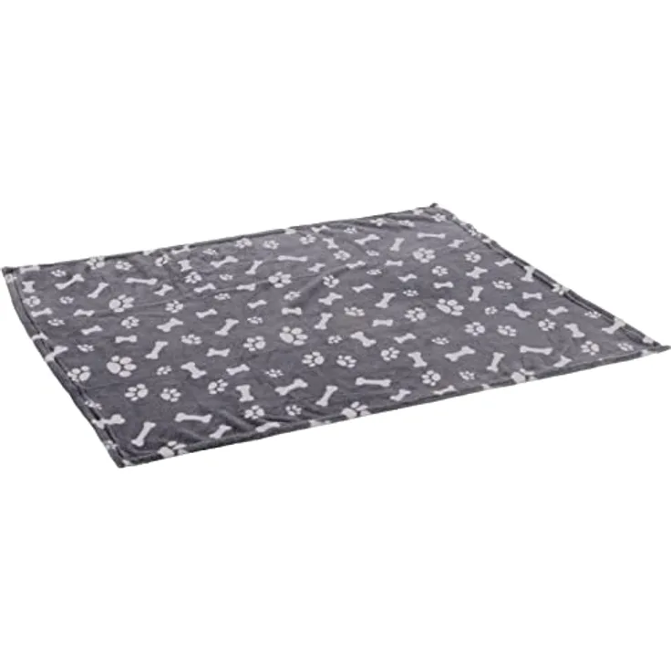 Flamingo Decke aus Fleece, Zuma Grau, Knochen/Pfoten, 100 x 150 cm