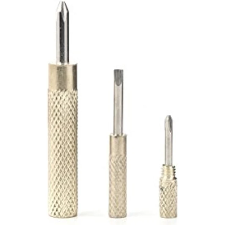 Kikkerland CD111 Praktischer Hammer, 6-in-1 Schraubendreher Set, vernickelter Krallenhammerkopf, Messinggriff – Bild 5