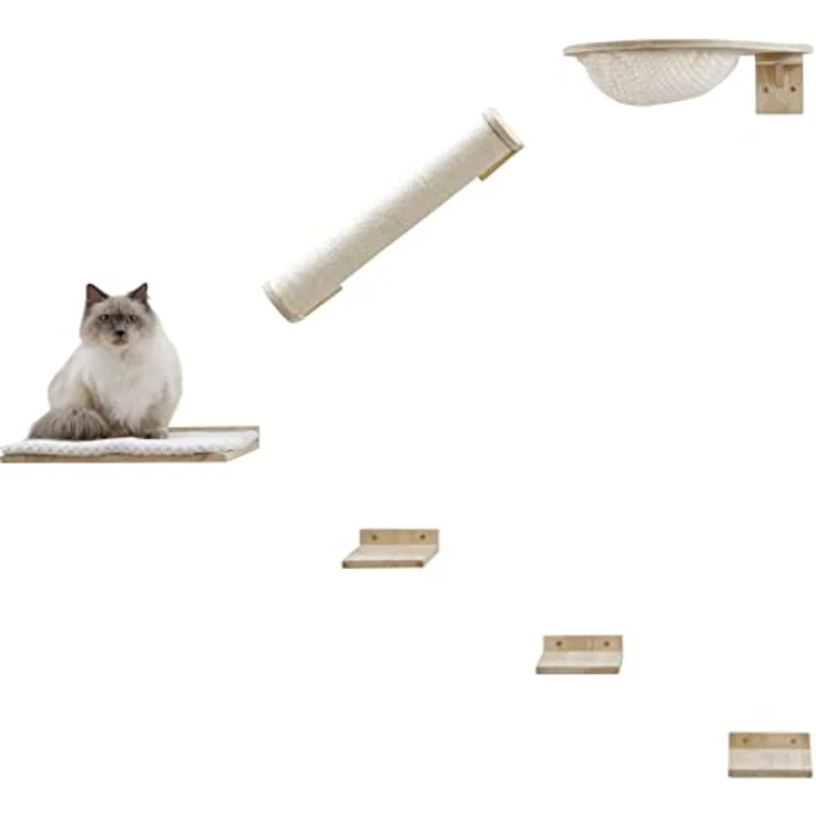 Kerbl Katzen Kletterwand Rocky, Trittbretter Liegebrett Säule Liegemulde, 6-TLG – Bild 1