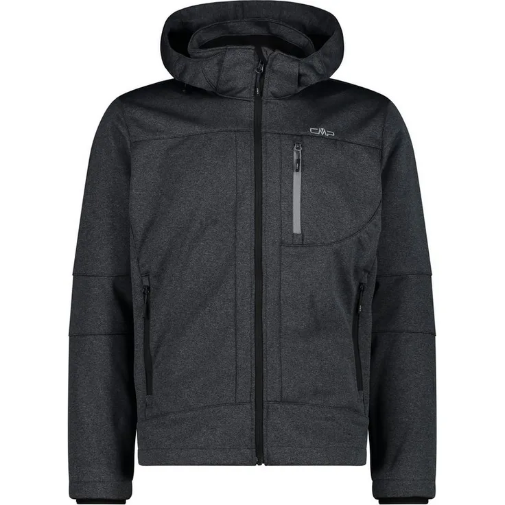 CMP Herren Softshelljacke Zip Hood 3A01787N-M, winddicht und wasserdicht, schwarz