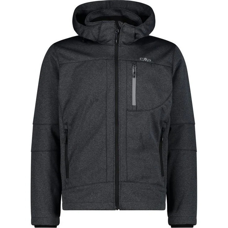 CMP Herren Softshelljacke Zip Hood 3A01787N-M, winddicht und wasserdicht, schwarz – Bild 1