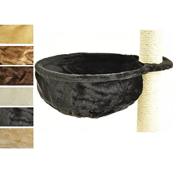 nanook Liegemulde XL für Kratzbaum, 40 cm Ø, 12 cm tief, gepolstert, schwarz, geeignet für kräftige Katzen – Bild 1