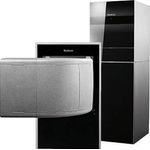 Buderus Logatherm Wärmepumpe WLW196i-6, reversible Luft-Wasser-Wärmepumpe mit 7,6 kW Leistung, 120 l Pufferspeicher, Schwarz