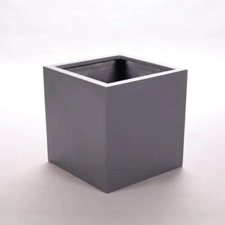 Elegant Einrichten Pflanzkübel Fiberglas quadratisch 50x50x50 cm, anthrazit-metallic, wasserdicht und frostsicher – Bild 1