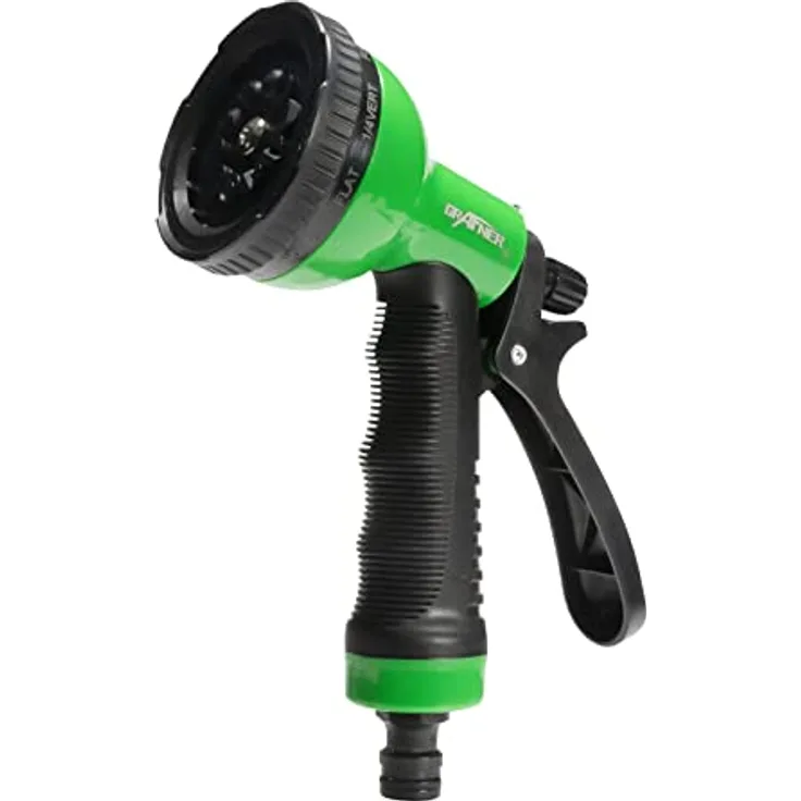 Grafner Multifunktionale Gartenbrause 12 Funktionen, einstellbarer Wasserdruck, Dauerarretierung, Einhand, Schnellkupplung, Metall Hochdruck