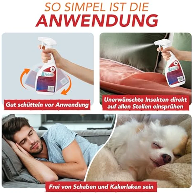 FUTUM Kakerlaken Spray, biozidfreie Formel auf Wasserbasis, 2 l, geruchsarm, brennt/ätzt nicht, für Innen- und Außenbereich – Bild 5