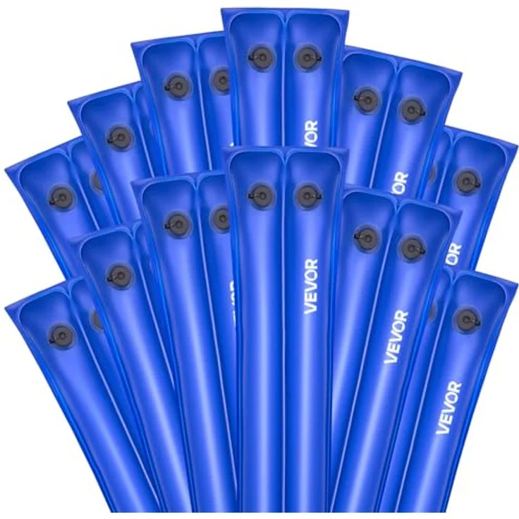 VEVOR Pool Beschwerungssack, 12er Set, 238 cm, 0,4 mm dicke PVC-Säcke mit Gewichten und auslaufsicherem Schraubverschluss, blau – Bild 1