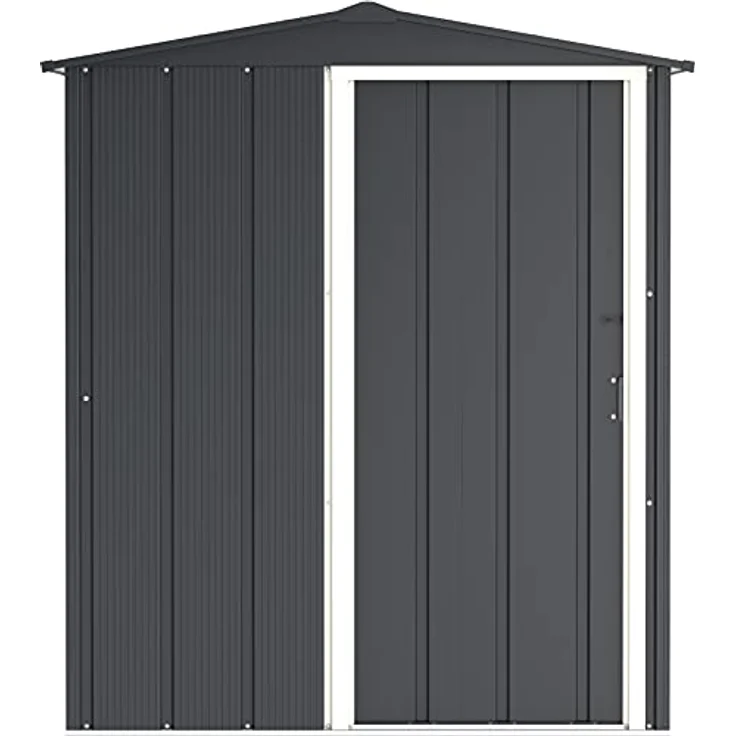 Duramax ECO 5 x 4 (1.56 m²) Metallgerätehaus, feuerverzinktes Metall gerätehaus - Geräteschuppen, verstärkte Dachkonstruktion, wartungsfreier und wetterfester Metallschuppen, Anthrazit – Bild 4