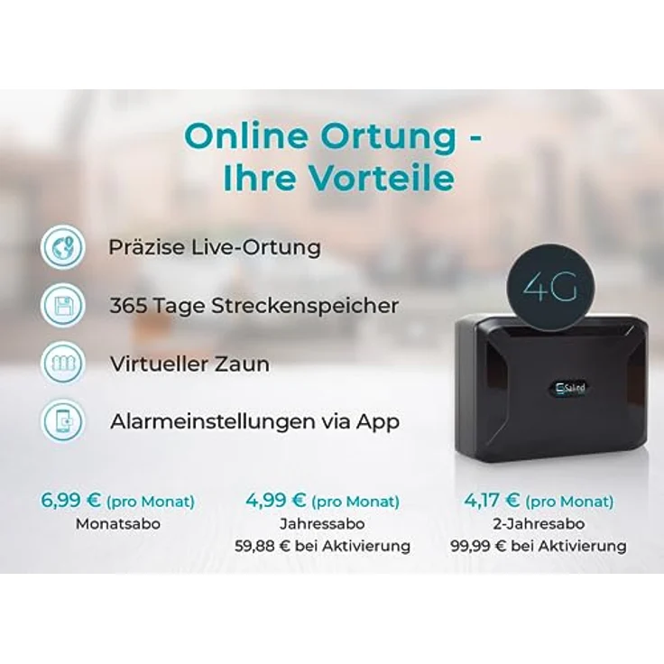 SALIND GPS Tracker 11 (Modell 4G) - GPS-Tracker Auto, Motorrad, Fahrzeuge und LKW´s mit Magnet, etwa 40 Tage Akkulaufzeit (bis zu 90 Tage im Standby Modus) – Bild 5