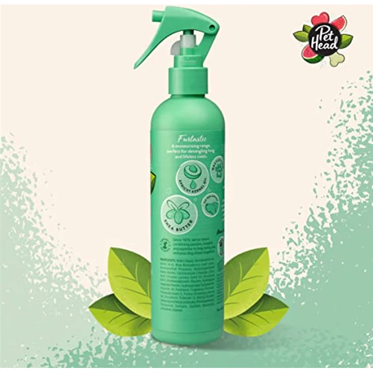 PET HEAD Entwirrungsspray für Hunde 300 ml, Furtastic, Wassermelonenduft, Pflegt & macht langes, lockiges Hundefell weich, Hypoallergen, pH-neutral, Vegan & tierversuchsfrei, Sanfte Formel für Welpen – Bild 2