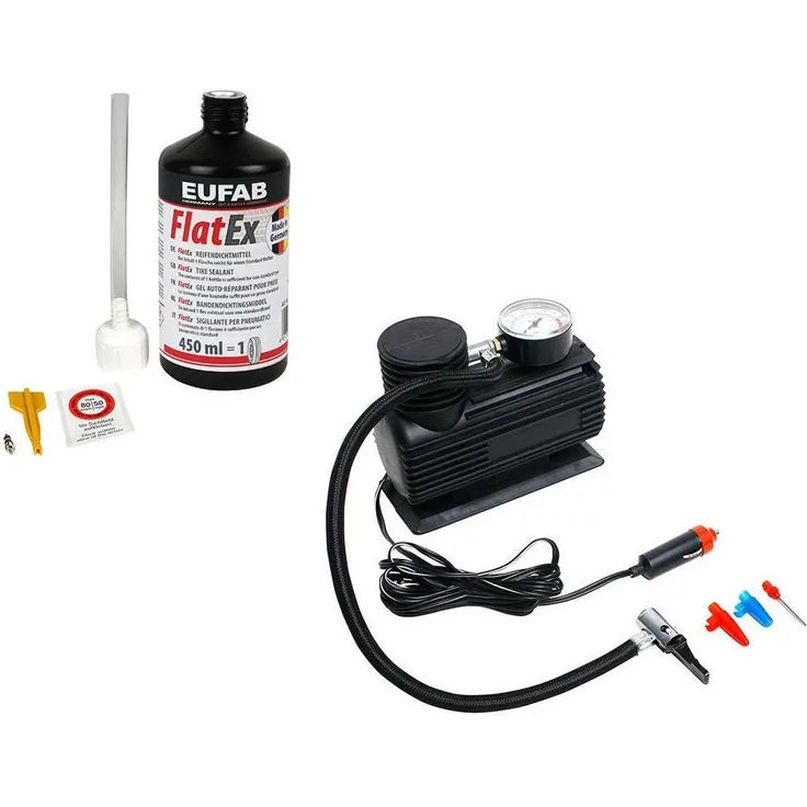 Eufab, Kompressor, Reifenpannenset (18 Bar, 0.45 l)