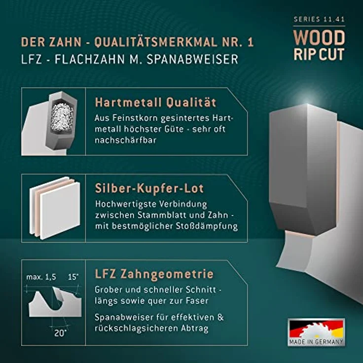 Bayerwald HM Kreissägeblatt - 550 x 4.0 x 30 Z=36 LFZ – Bild 5