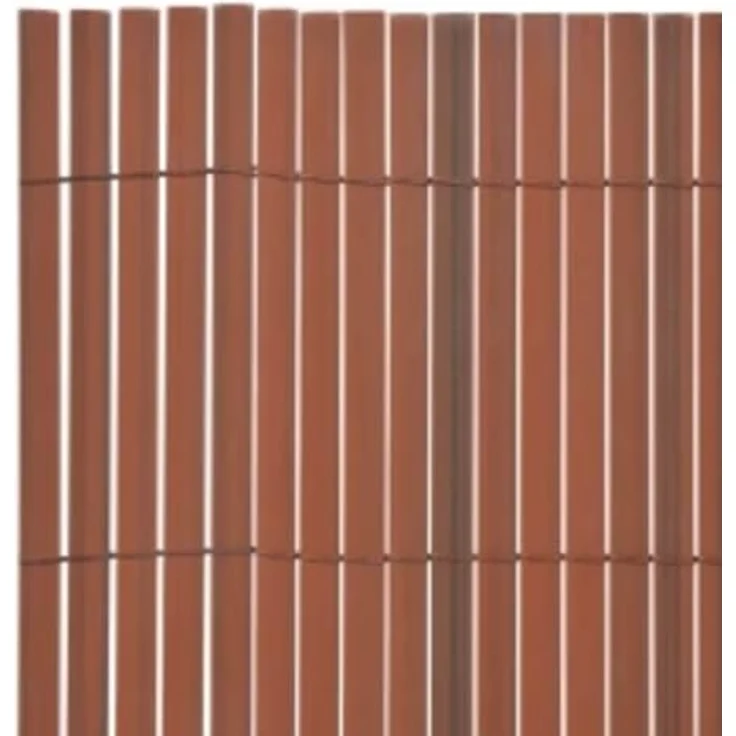 vidaXL Gartenzaun Doppelseitig, 110x300 cm, Braun, witterungsbeständig aus PVC mit flexibler Anpassung – Bild 7