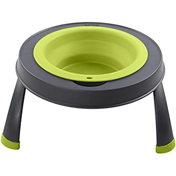Dexas Popware for Pets Futterspender für Haustiere, erhöht, groß, Grau/Grün