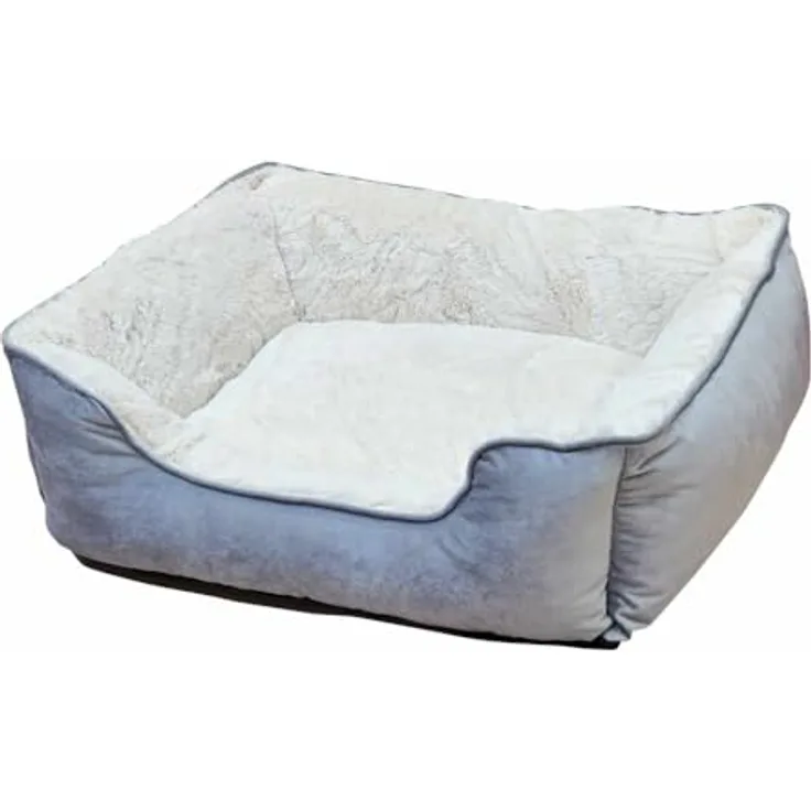 Nobby Komfortbett eckig Classic TOFA, kuschelig weich mit Anti-Rutsch-Beschichtung, grau/beige, L x B x H: 70 x 60 x 20 cm