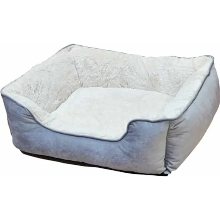 Nobby Komfortbett eckig Classic TOFA, kuschelig weich mit Anti-Rutsch-Beschichtung, grau/beige, L x B x H: 70 x 60 x 20 cm – Bild 1