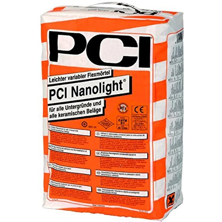 PCI Mörtel PCI Nanolight® White, weißer Flexmörtel für Innen- und Außenanwendungen, 15 kg – Bild 1