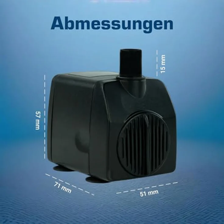 KERRY Wasserspiel-Pumpe 12 V – 750 L/H | nur 10 Watt | 7m Kabel | 140 cm Förderhöhe | Teichpumpe | Wasserpumpe | Springbrunnen-Pumpe | KEP750L, Schwarz – Bild 7