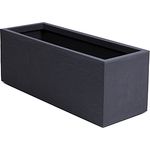 Ondis24 Pflanzkübel Vulkan, 57L Pflanzvolumen, rechteckig, Blumenkasten mit Wasserspeicher, Balkon Terrasse, Blumenkübel (Anthrazit)