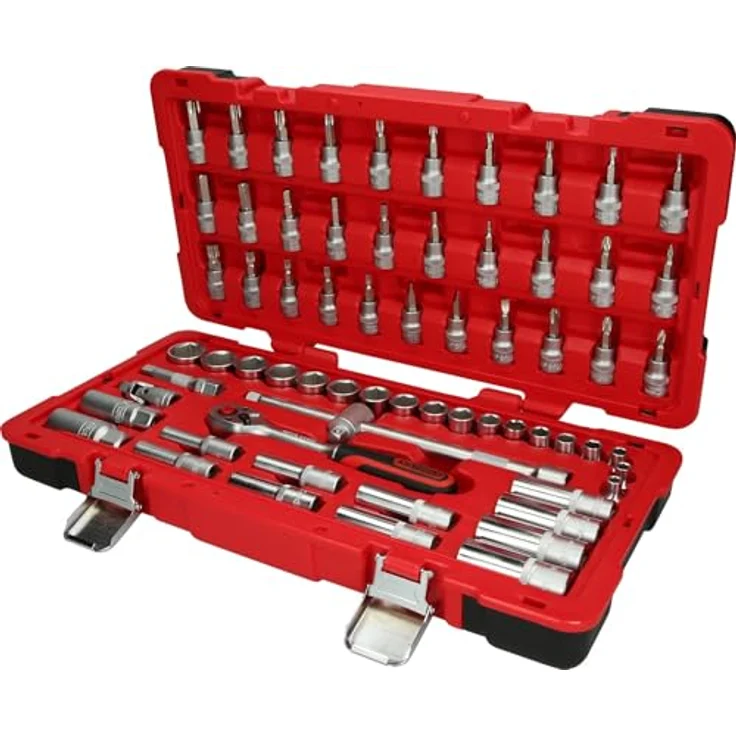 KS Tools Bit- und Steckschlüsselset 3/8", 66-tlg, 6-kant, mit FlankTraction-Profil, Chrom Vanadium, in stabilem Kunststoffkoffer – Bild 1