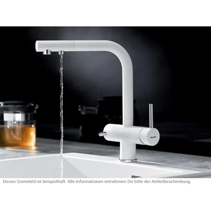 Blanco FONTAS II Filter, Küchenarmatur Hochdruck, schwarz matt, 3-in-1 mit separater Wasserführung für gefiltertes Wasser – Bild 4
