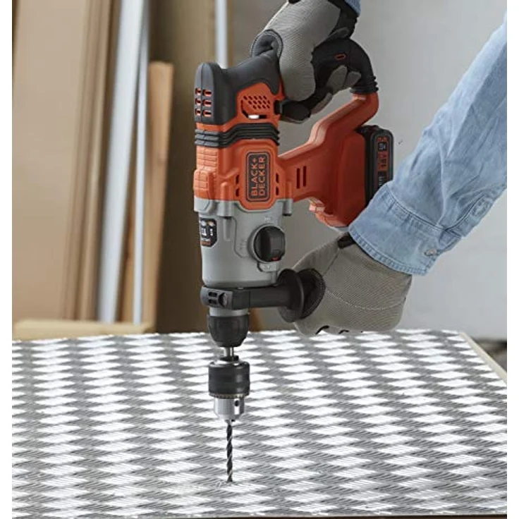 Black + Decker 18V SDS-Plus Akku-Kombi-Hammer OHNE Akku und Ladegerät - BCD900B-XJ – Bild 4