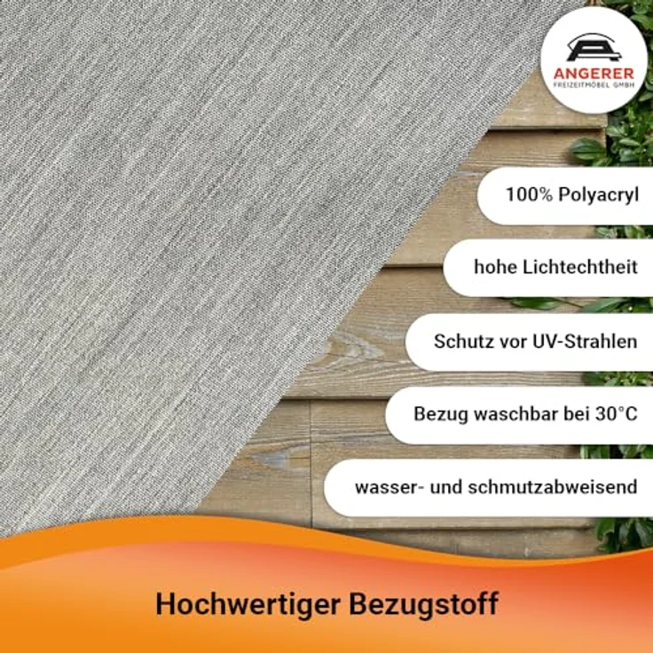 Angerer Freizeitmöbel Klemm-Senkrechtmarkise granitgrau, BxH: 120x225 cm, Polyacryl Uni-Material – Bild 4