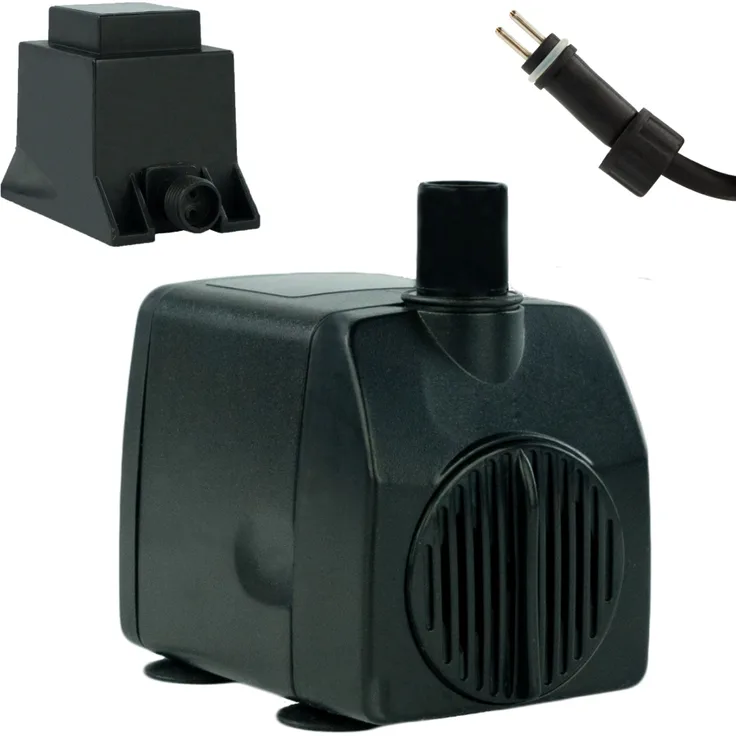 KERRY Wasserspiel-Pumpe 12 V – 750 L/H | nur 10 Watt | 7m Kabel | 140 cm Förderhöhe | Teichpumpe | Wasserpumpe | Springbrunnen-Pumpe | KEP750L, Schwarz