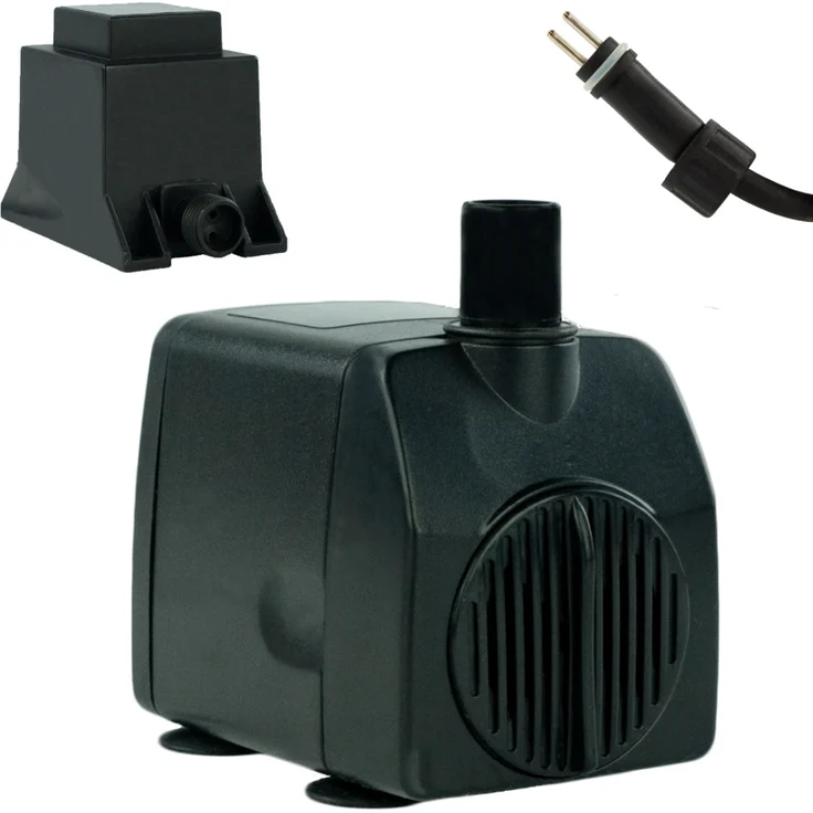 KERRY Wasserspiel-Pumpe 12 V – 750 L/H | nur 10 Watt | 7m Kabel | 140 cm Förderhöhe | Teichpumpe | Wasserpumpe | Springbrunnen-Pumpe | KEP750L, Schwarz – Bild 1