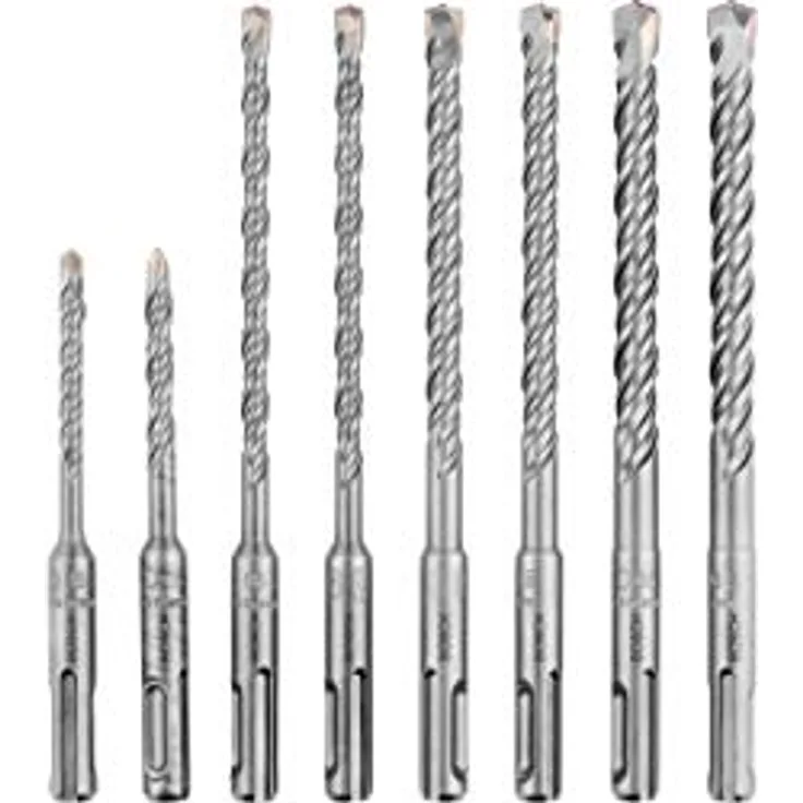 Bosch Professional Hammerbohrer SDS Plus Set für Beton, 8-tlg. mit Activteq-Zentrierspitze und AWB-Hartlöt-Technologie