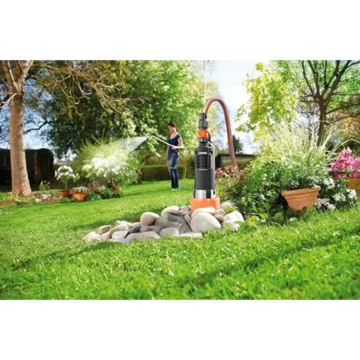 Gardena Premium Tiefbrunnenpumpe 6000-5 inox automatic: Brunnenpumpe mit 6000 l-h Fördermenge aus rostfreiem Edelstahl, automatische Tauchpumpe mit integrierter Trockenlaufsicherung (1499-20) Tiefbrunnenpumpe – Bild 2