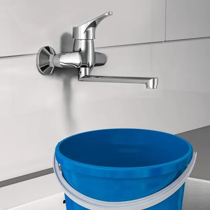 Schütte Spültischarmatur Attica, schwenkbarer Wasserhahn für Wandmontage, Hochdruck, Chrom, 270 mm Ausladung – Bild 7