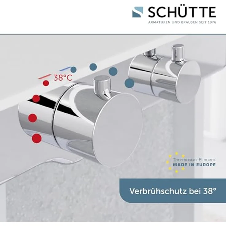 SCHÜTTE OCEAN Thermostat Duscharmatur, Chrom/Weiß, mit Ablage – Bild 4