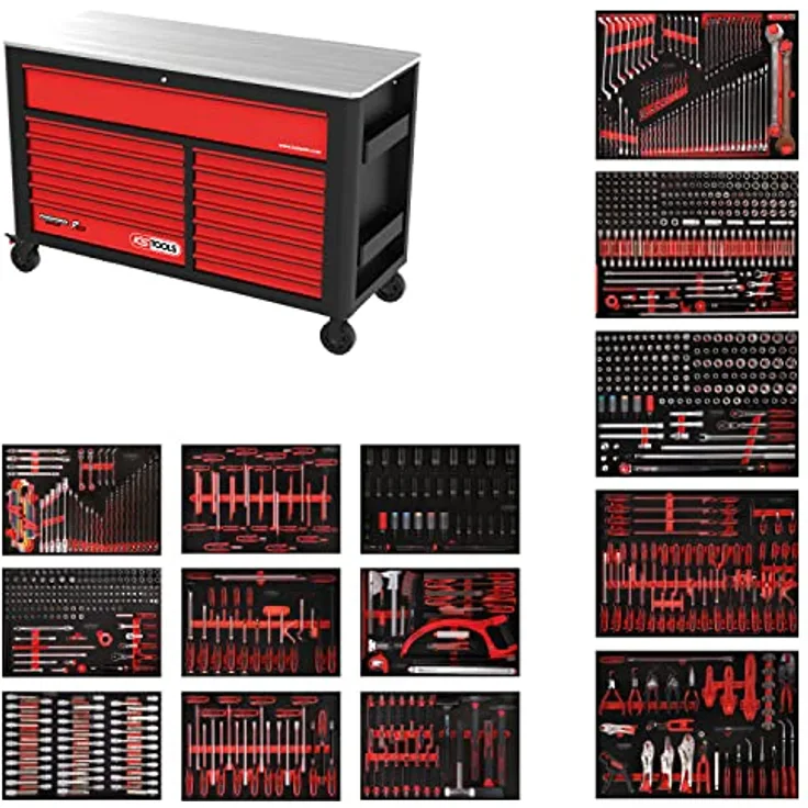 KS Tools Performanceplus Werkstattwagen-Satz P45 mit 950 Werkzeugen für 13 Schubladen