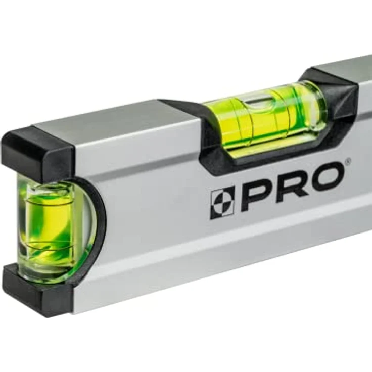 PRO PRO600 Mini Wasserwaage mit Magneten 17cm Eloxiert - Härte 9 auf der Mohs Skala - Ergonomisches Profil und ERS+ Anti Shock Absorber, Silber - Preisvergleich – Bild 2