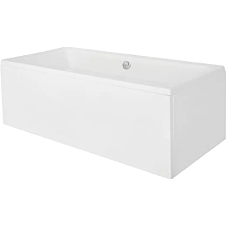 KOLMAN Badewanne QUADRO Rechteck 165x75 cm, 180 Liter Fassungsvermögen, inklusive Acrylschürze, Ablaufgarnitur und Füßen, weiß, 4in1 Komplettset – Bild 4